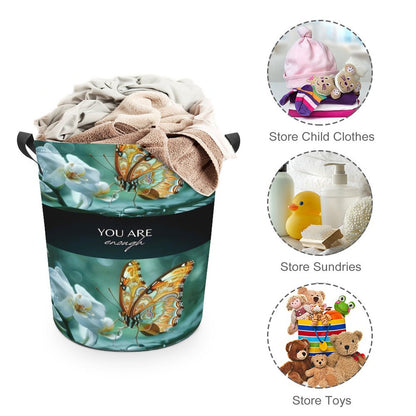 Oxford Collapsible Laundry Basket-YOU ARE ENOUGH