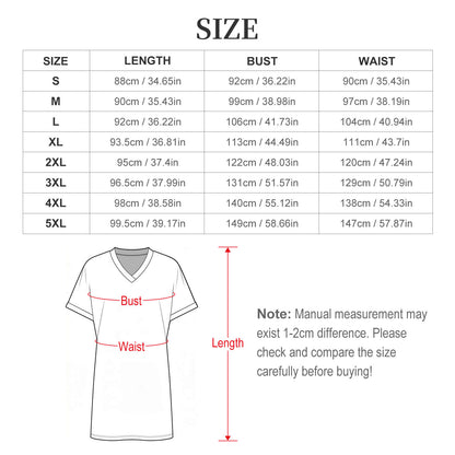 200gsm Casual V Neck Dress For Women(All-Over Printing)
