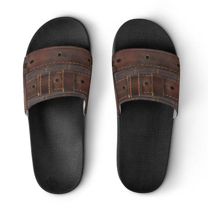 RUGGED LEATHER BUCKLE PRINT Unisex PVC Slippers