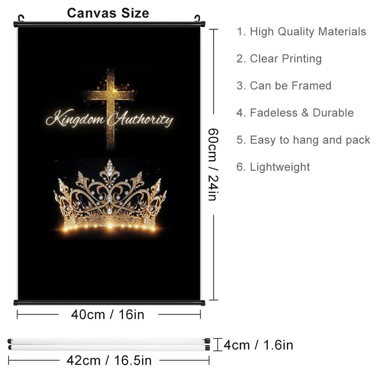 Canvas Hanging Poster with Scrolls-16"x24"/ 40x60cm
