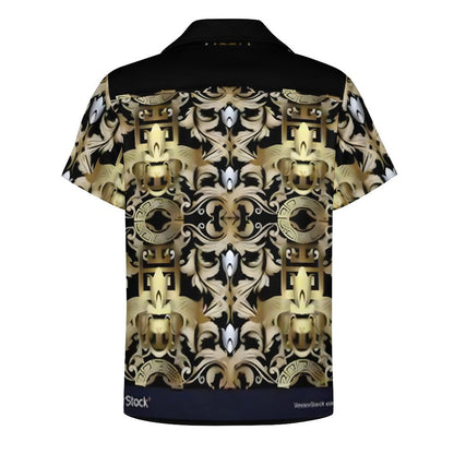 Men's Short Sleeve Hawaiian Print Shirt with Cuban Collar AY006 (All-Over Printing)