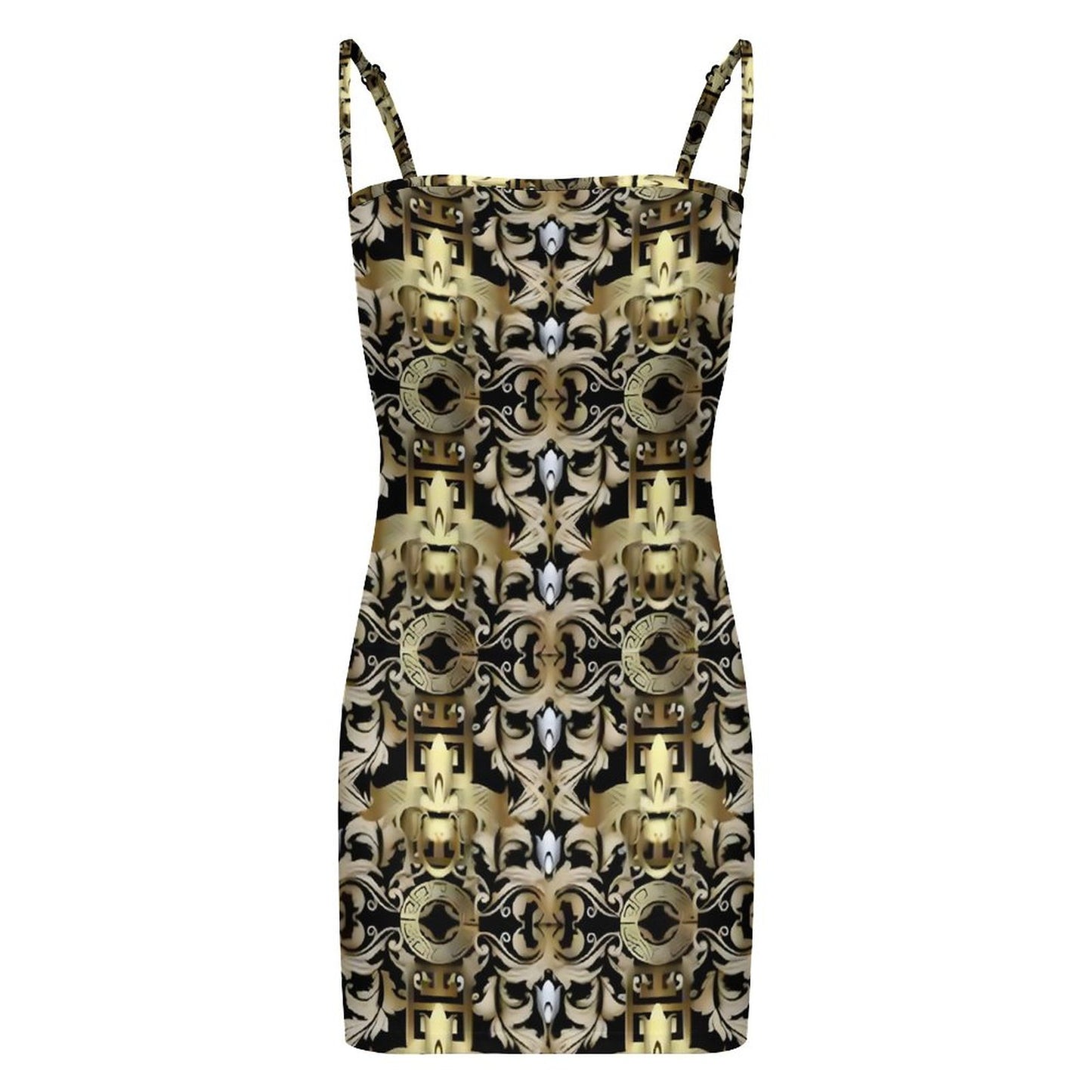 Slim Fit Spaghetti Strap Dress for Women(All-Over Printing)