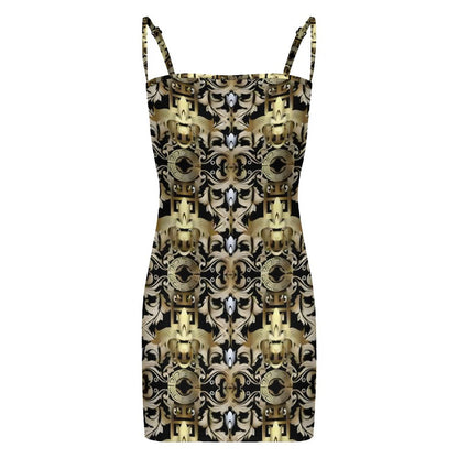Slim Fit Spaghetti Strap Dress for Women(All-Over Printing)