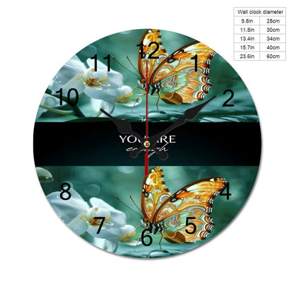 Concise Silent Wooden Wall Clock-9.84"x9.84"/ 25x25cm-YOU ARE ENOUGH