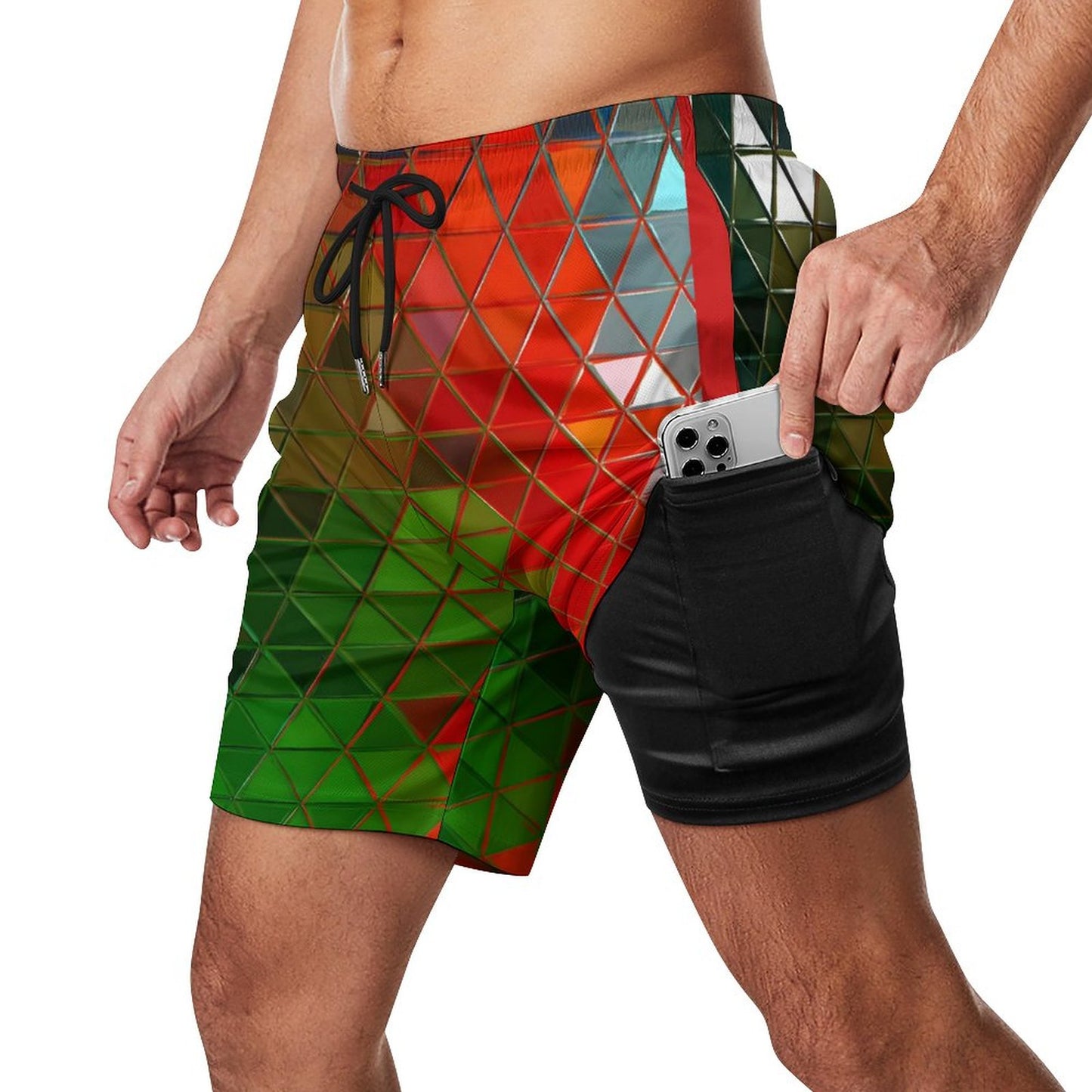 GLASS PRISM Men's Hawaiian shorts with 4 Pockets-SMALL-3XL