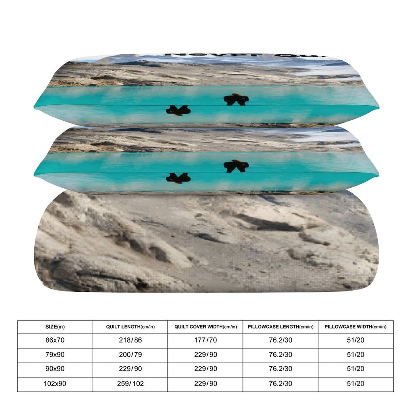 3-Piece Bedding Set-86"×70"/ 218×177cm (Dual-sidede Printing)
