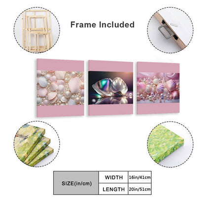 Vertical Multicolor Framed Wall Art-4:5 Aspect Ratio-SEASHELLS