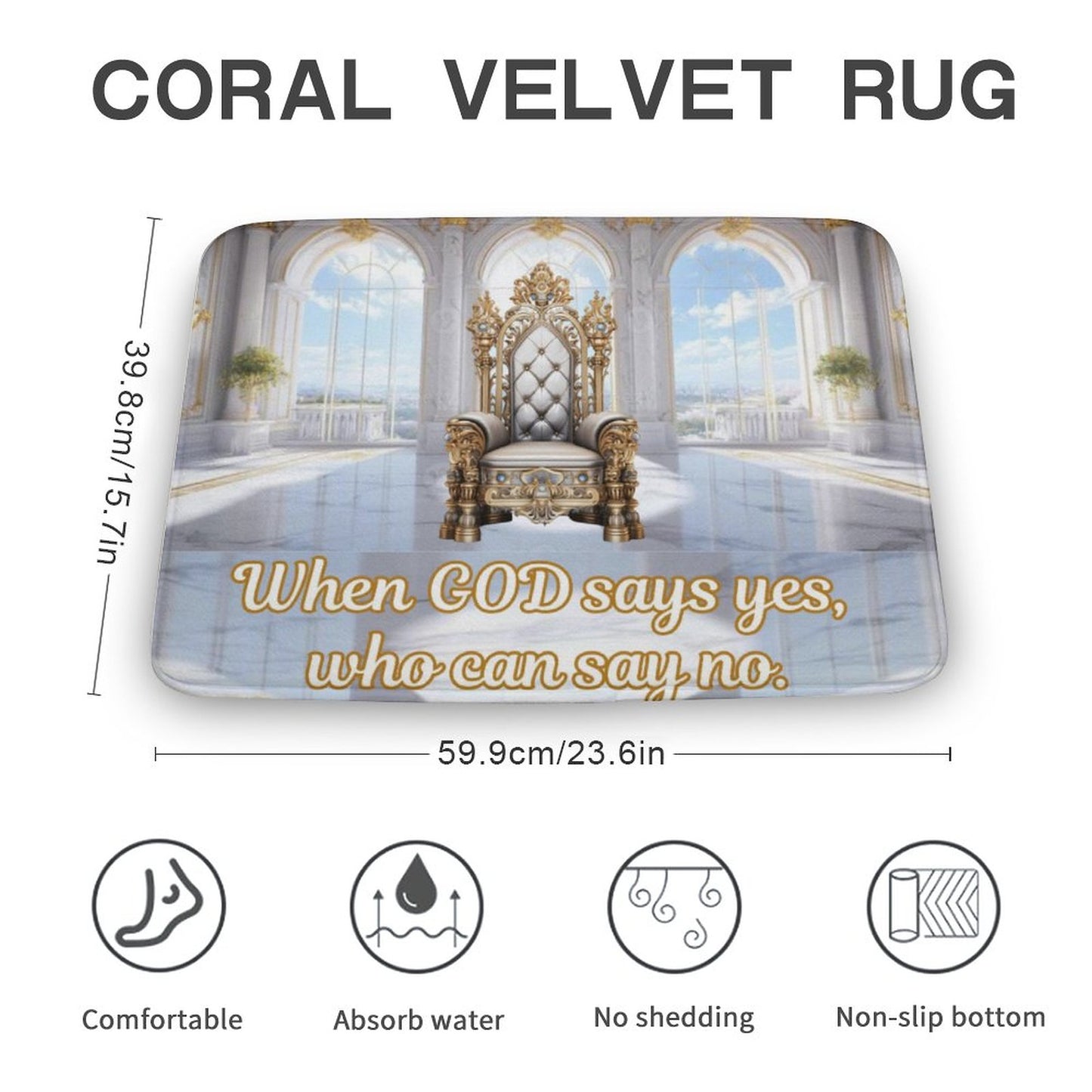 Coral Velvet Rug-15.7"x23.6"/ 40x60cm