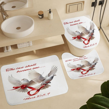 Shower Curtain Set with 3 Rugs