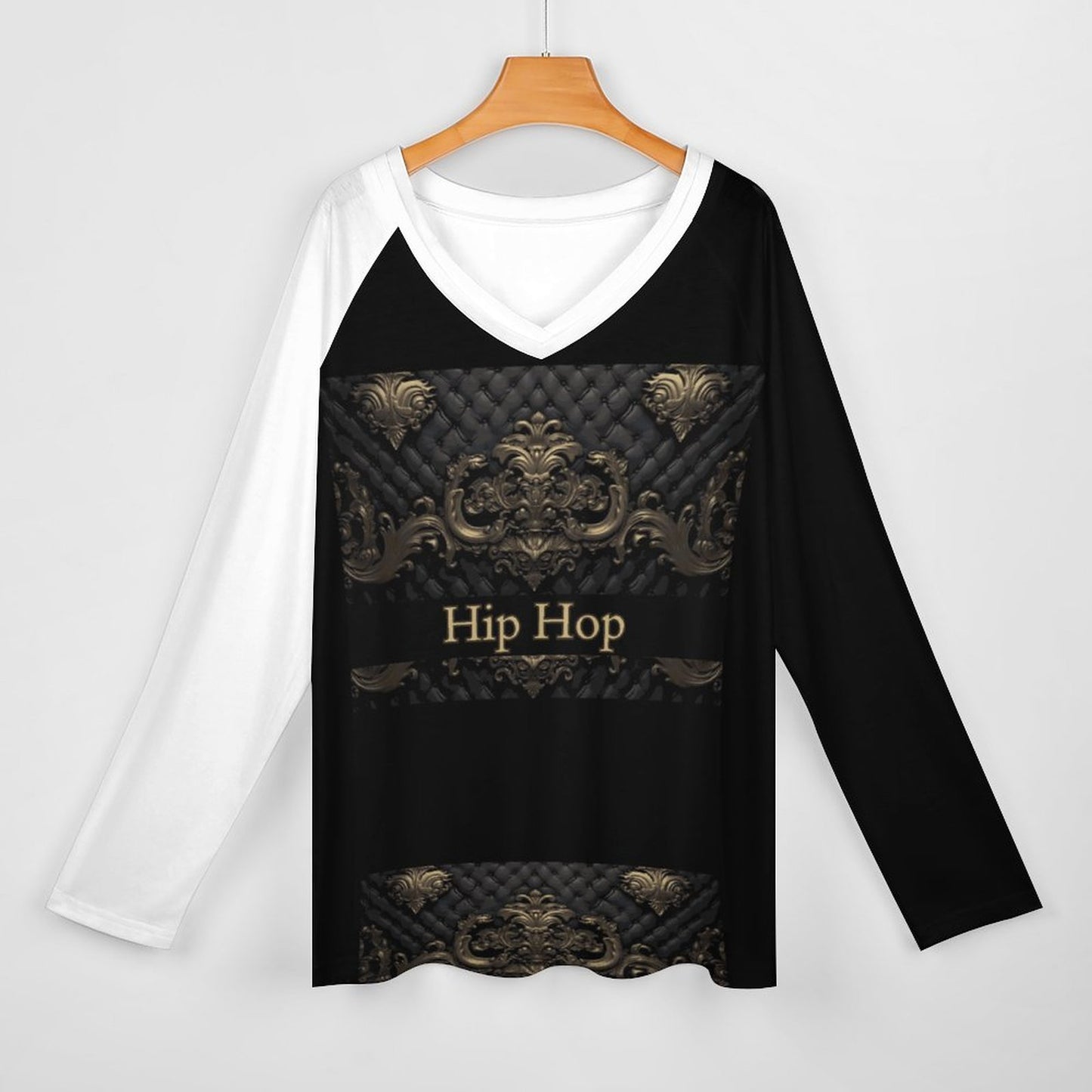 V-neck Loose Long Sleeve T-shirt TLREV2 (All-Over Printing)