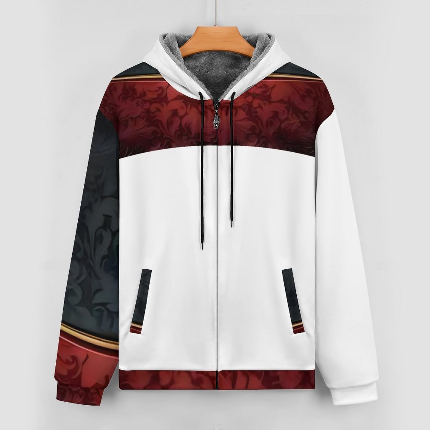 230gsm Full Zip up Hoodie with Plush Lining WZIP (All-Over Printing)