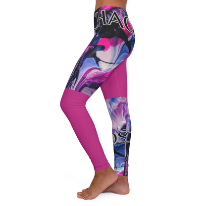CHAOS SQUARES Women's Casual Spandex Leggings (pink)-*XS-2XL