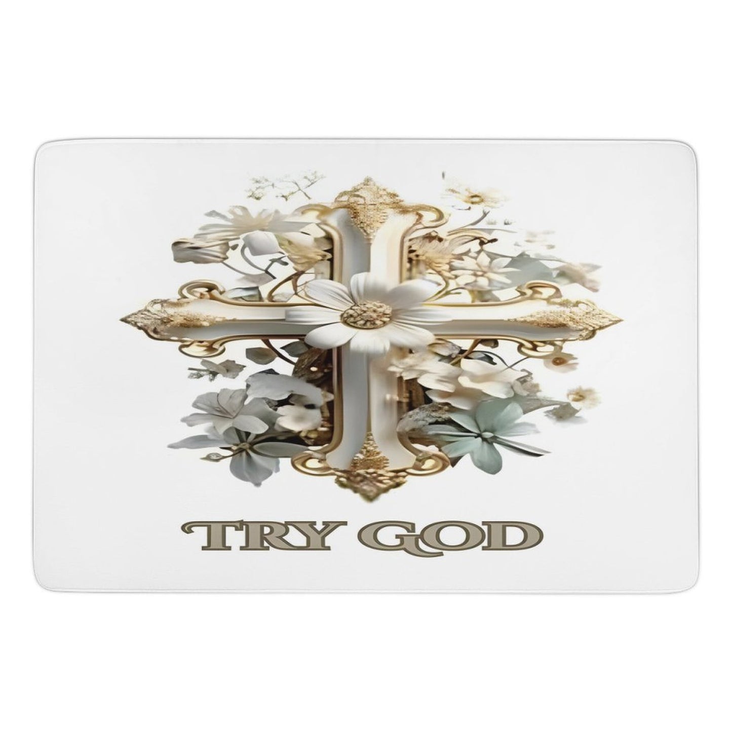 5X3'Coral Velvet Floor Mat for Home-60"x40"-TRY GOD