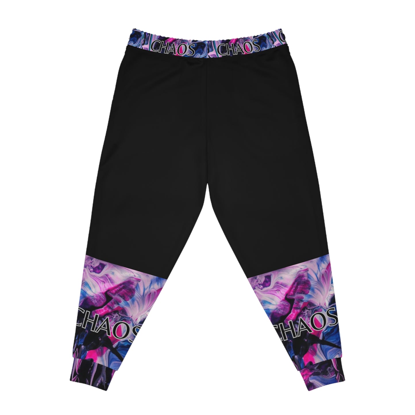 CHAOS on Black Unisex Athletic Joggers-SMALL-3XL