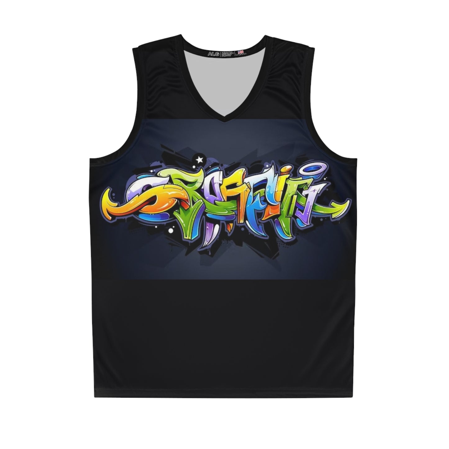 COLORFUL GRAFFITI UNISEX Basketball Jersey-Match to Long Loose Shorts (XS-2XL)