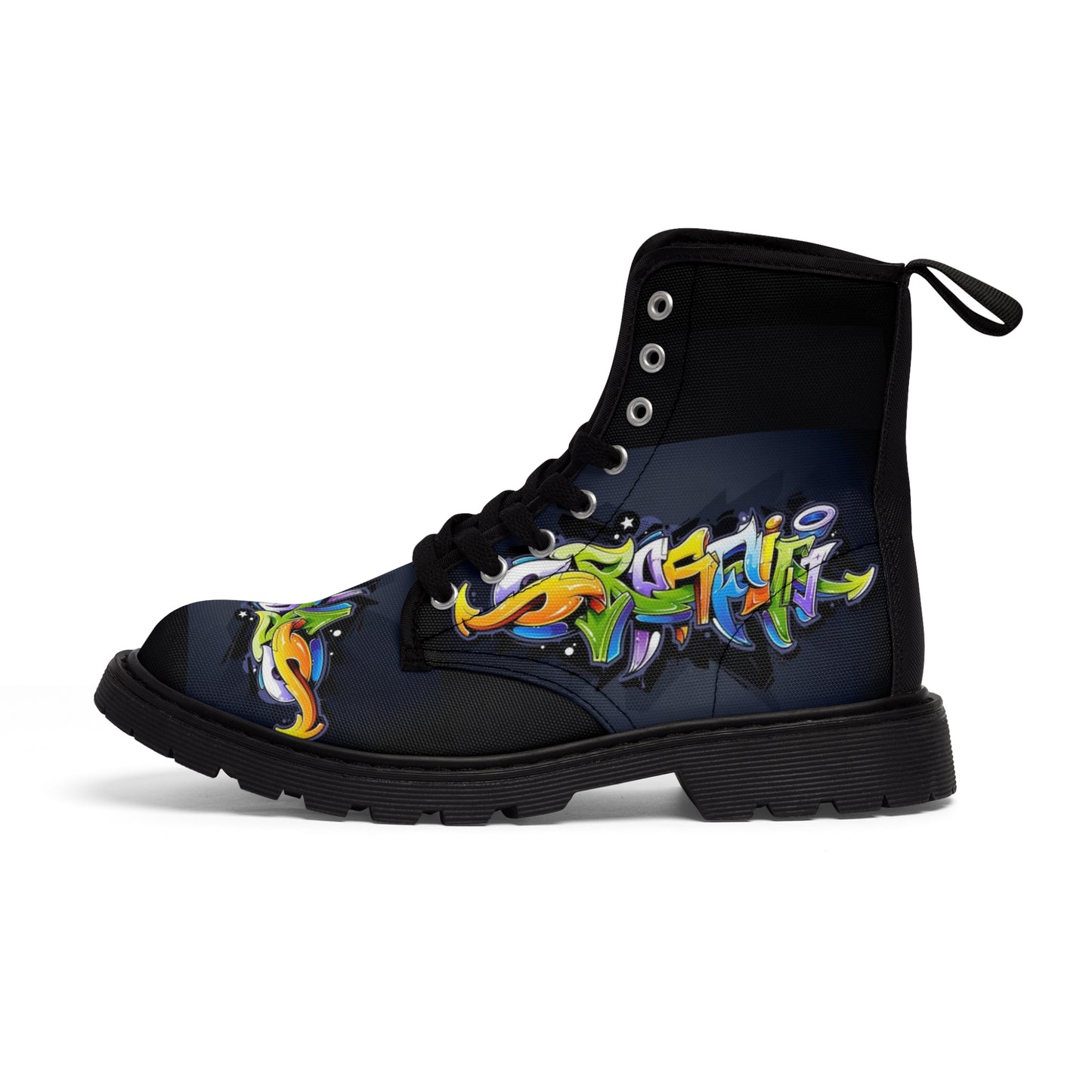 COLORFUL GRAFFITI Men's Canvas Boots