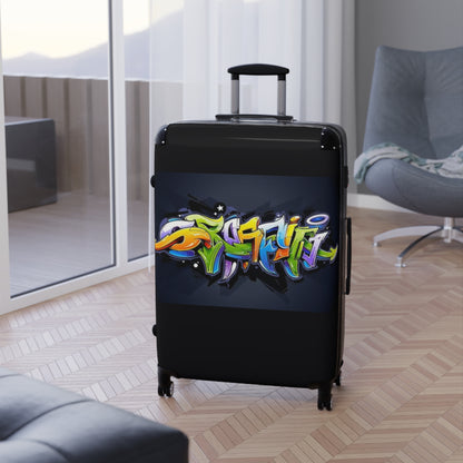 COLORFUL GRAFFITI Suitcase-SMALL, MEDIUM, LARGE (with lock/4 double swivel wheels/inner pockets)