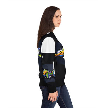 COLORFUL GRAFFITI Women's Bomber Jacket-SMALL-2XL