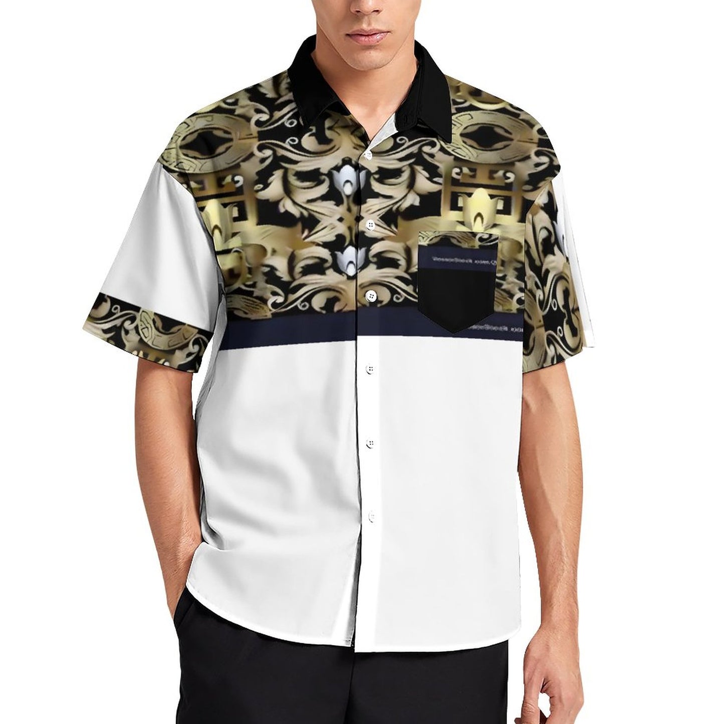 Men's Short Sleeve Father's Day Shirt with Pocket B339 (XS-7XL)