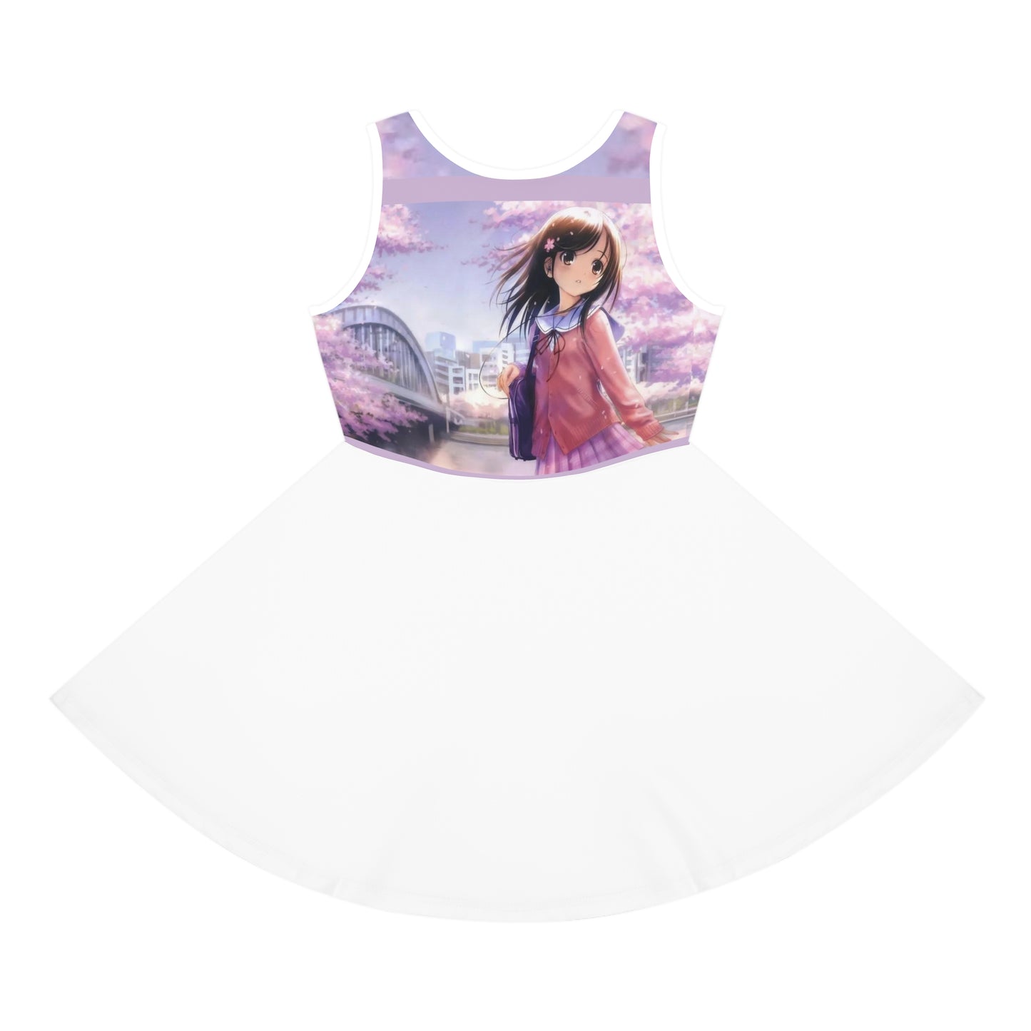 SCHOOL GIRL Girls' Sleeveless Sundress (white)