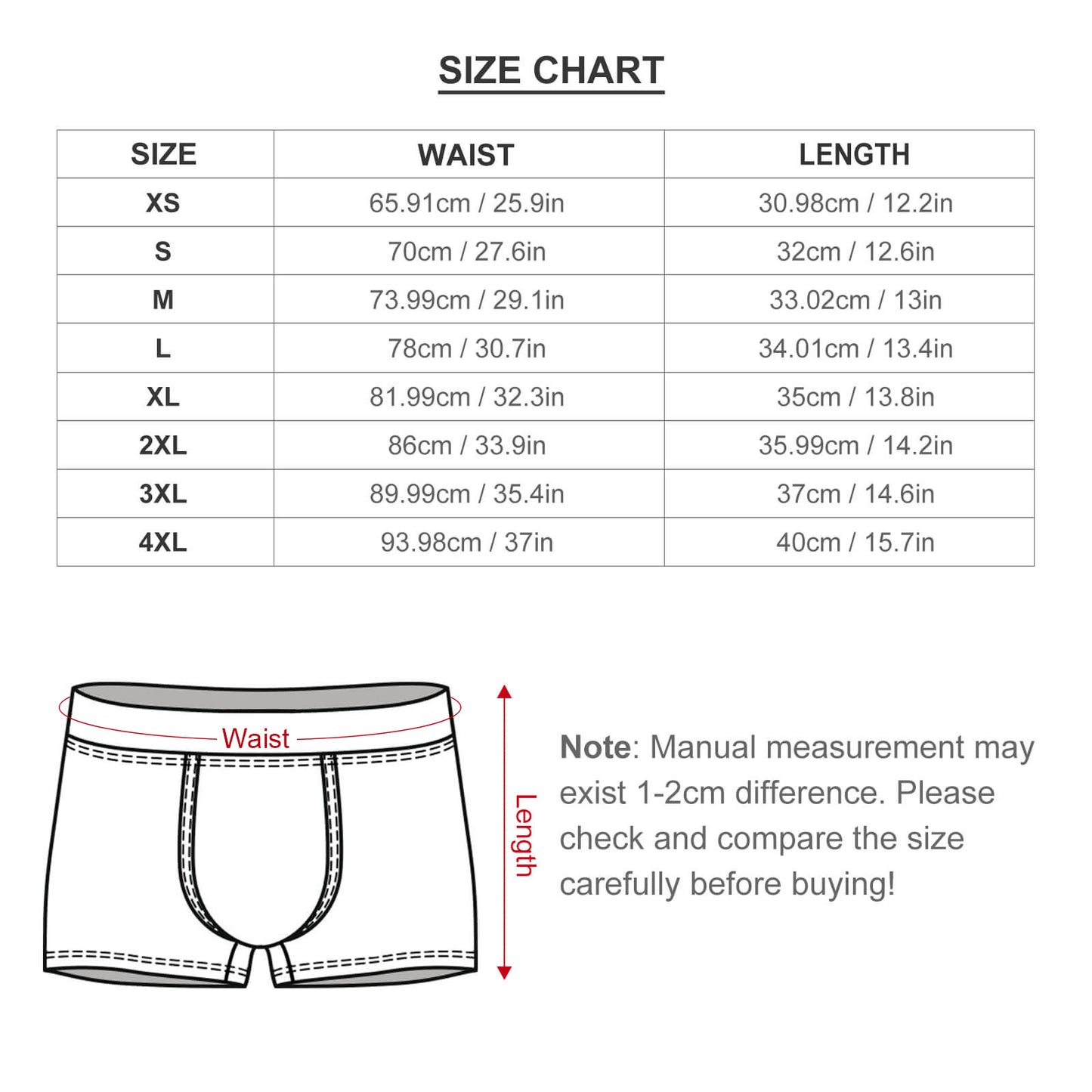 DTG 190gsm Cotton Comfort Soft Boxer Briefs for Men(All-Over Printing)