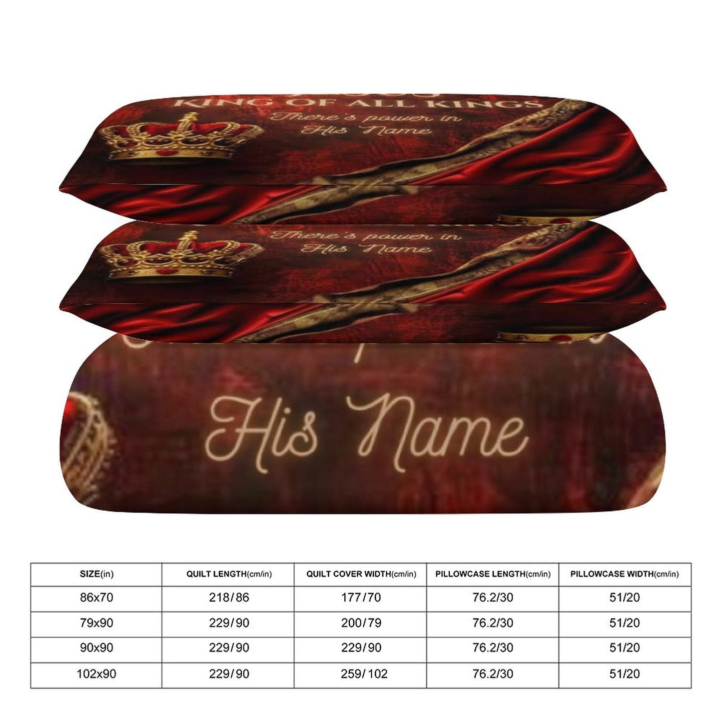 3-Piece Bedding Set-90"x90"/ 229x229cm (Dual-sided Printing)