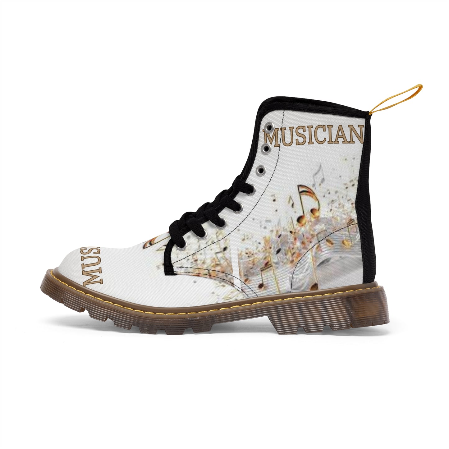 MUSICIAN In Gold Women's Canvas Boots  (Options: black or brown bottom soles)