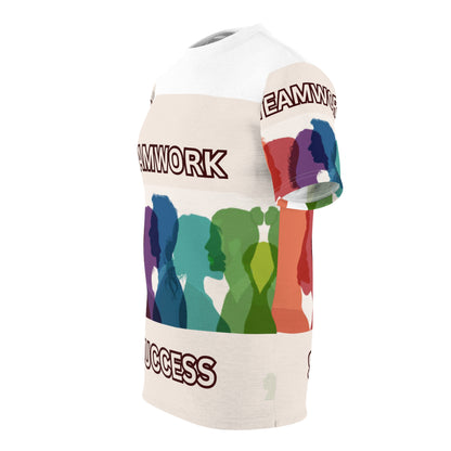 TEAMWORK SUCCESS Unisex Tee on white (for groups or events)