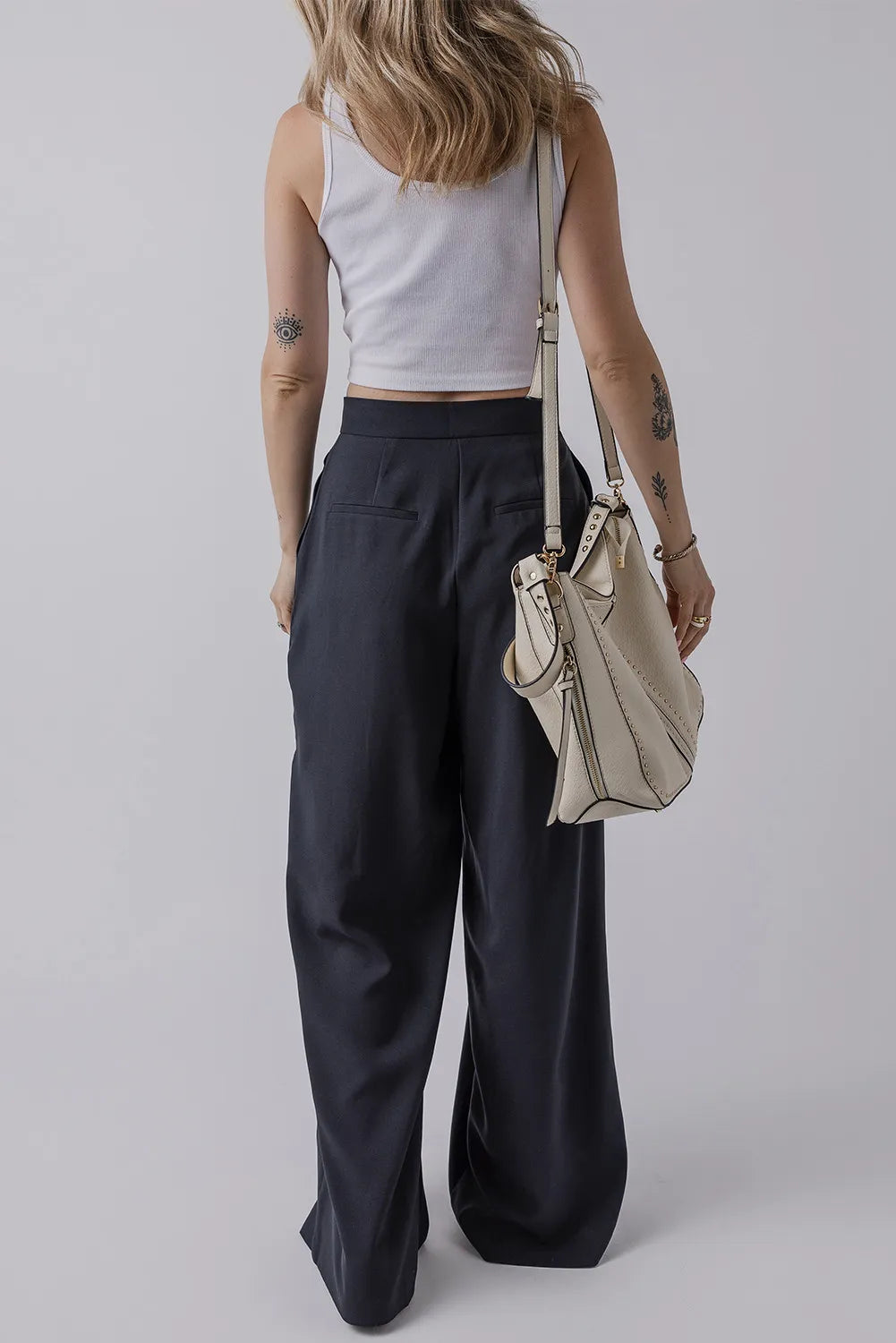 Wide Leg Pants with Pockets (dark navy)-SMALL-XL