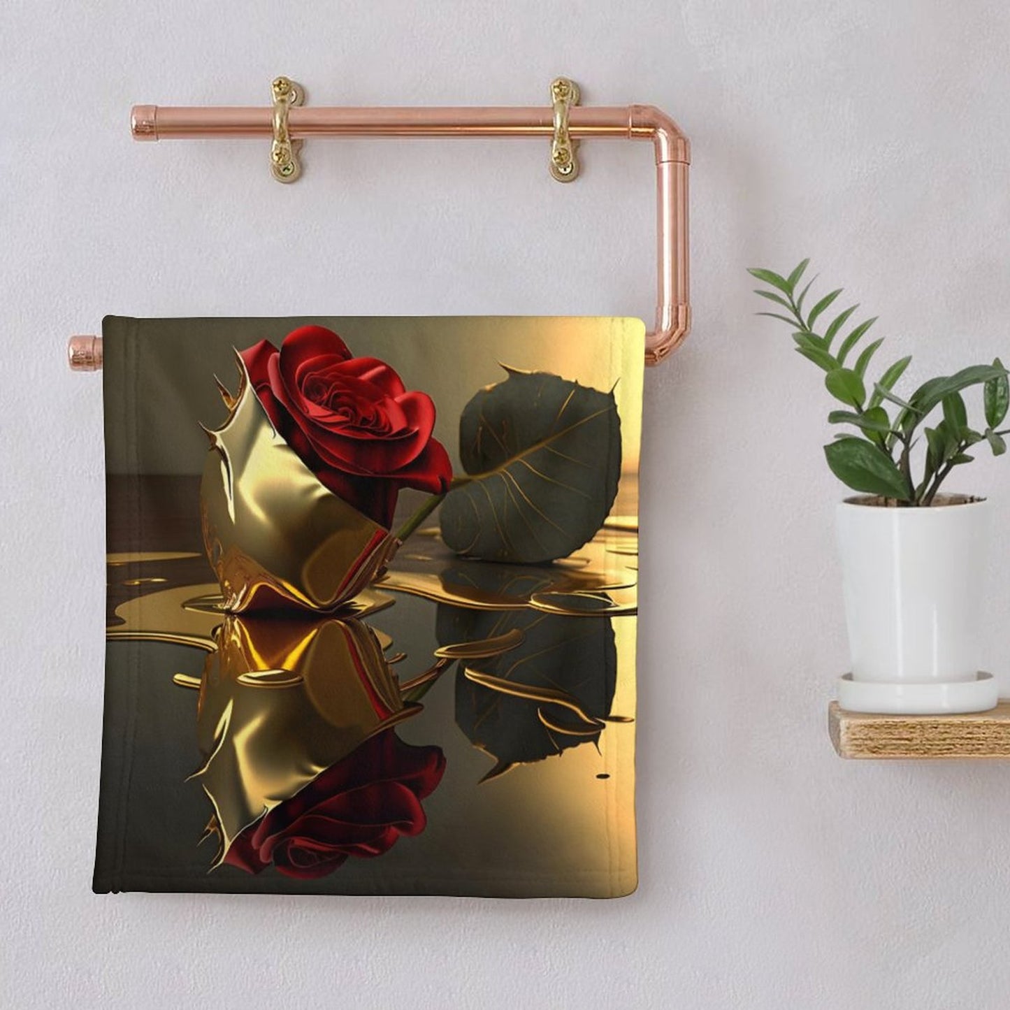 ROSE IN GOLD Coral Velvet Towel