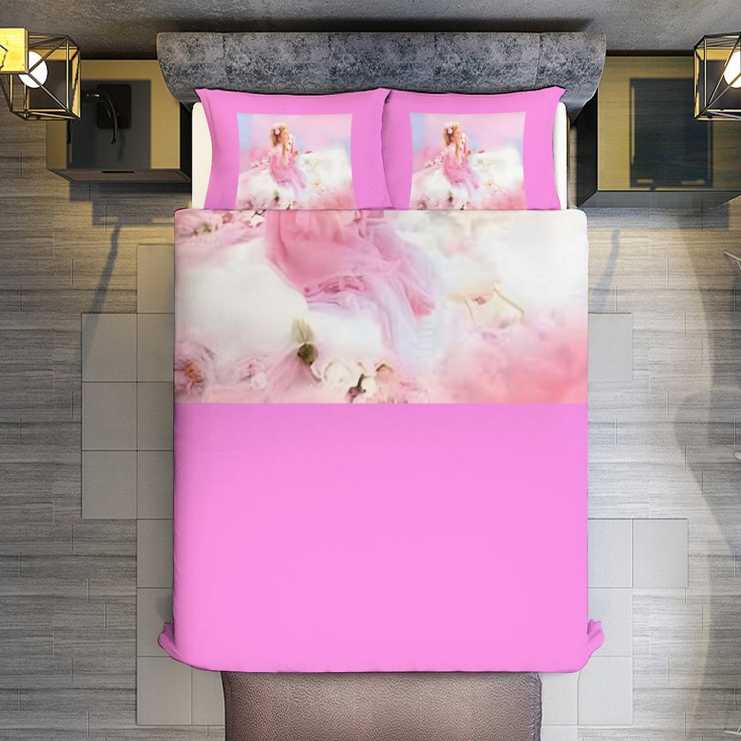 3-Piece Bedding Set-90"x90"/ 229x229cm (Dual-sided Printing)
