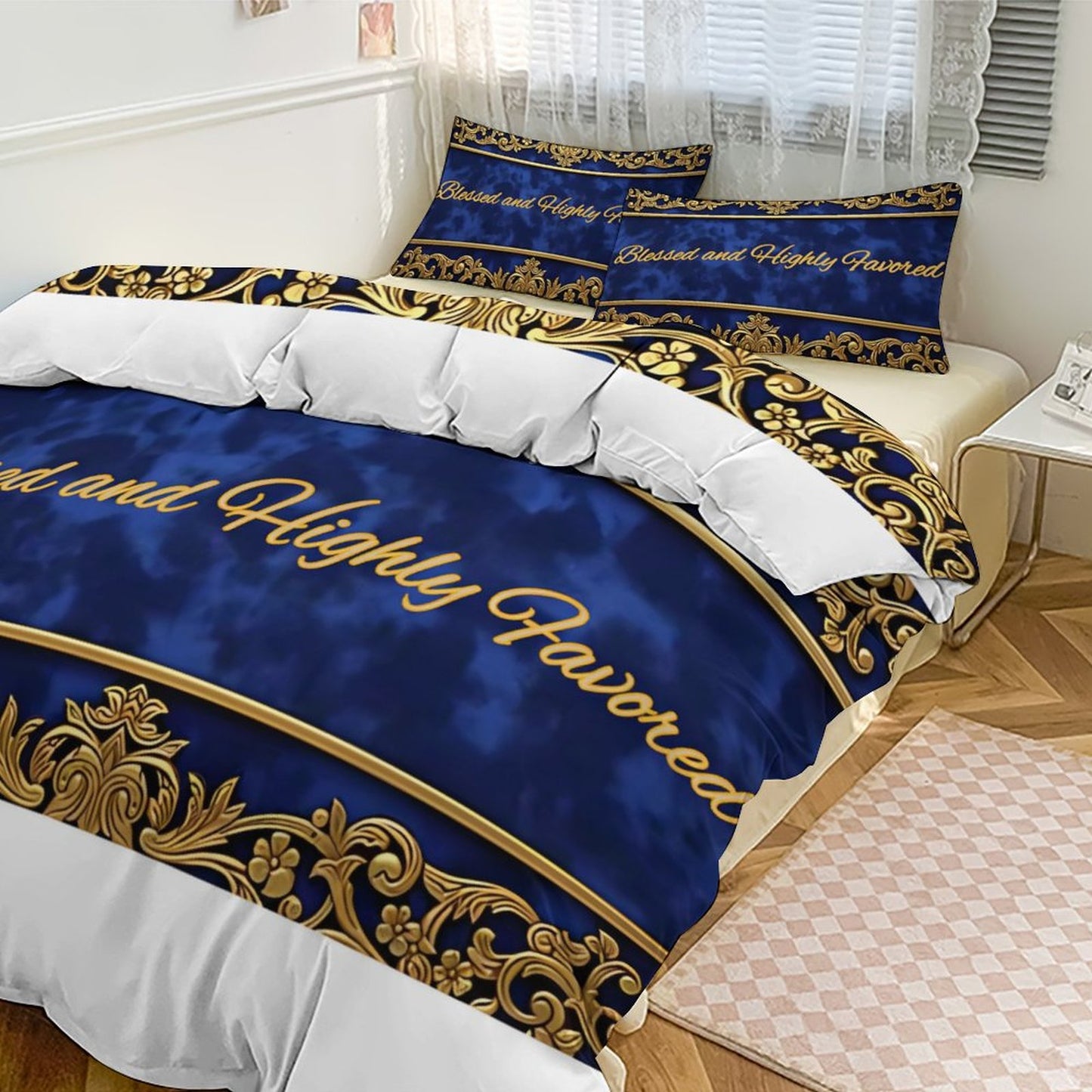 3-Piece Bedding Set-90"x90"/ 229x229cm (Dual-sided Printing)