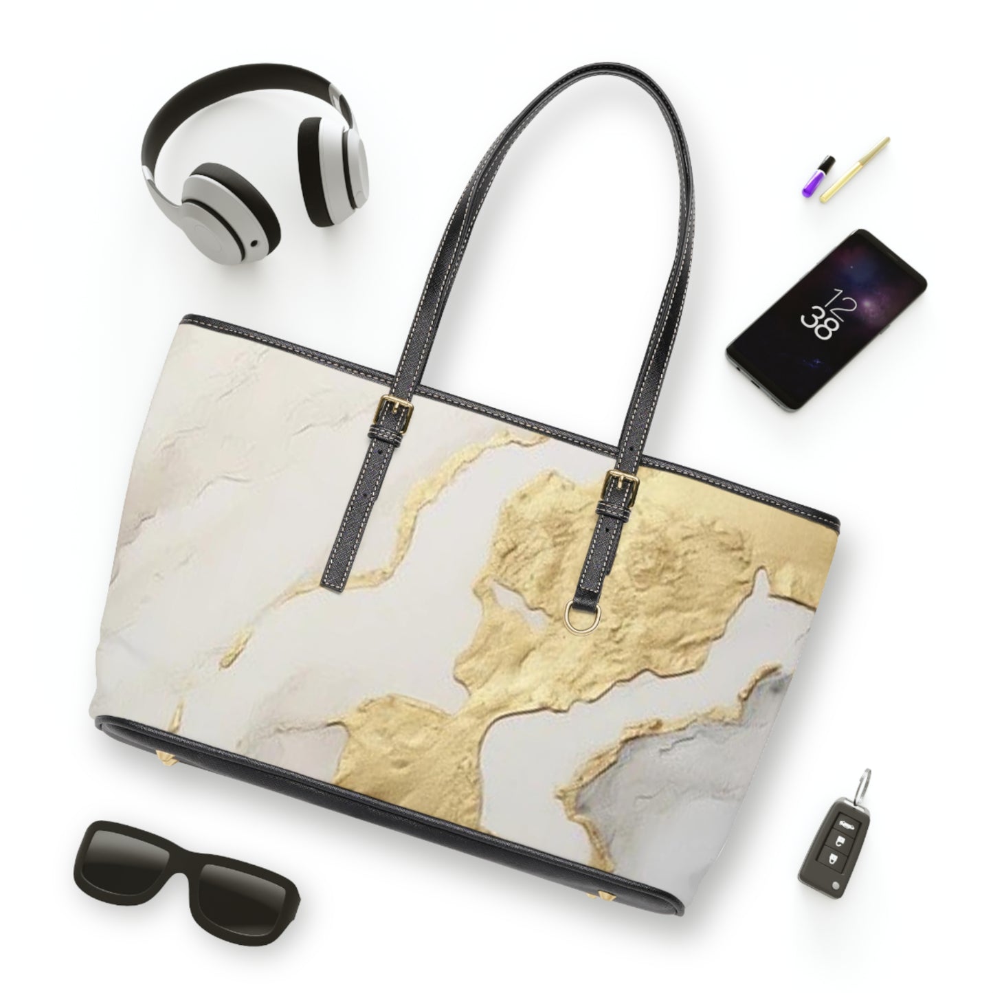 GOLD FOIL 3D Leather Shoulder Bag