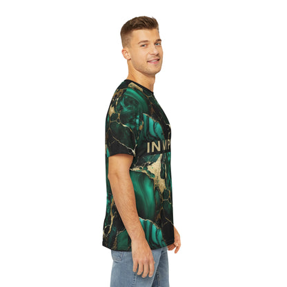 IN MY PRIME GREEN & GOLD MARBLE Men's Polyester Tee