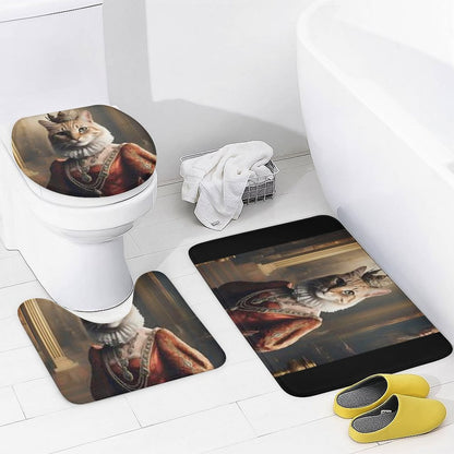 Shower Curtain Set with 3 Rugs
