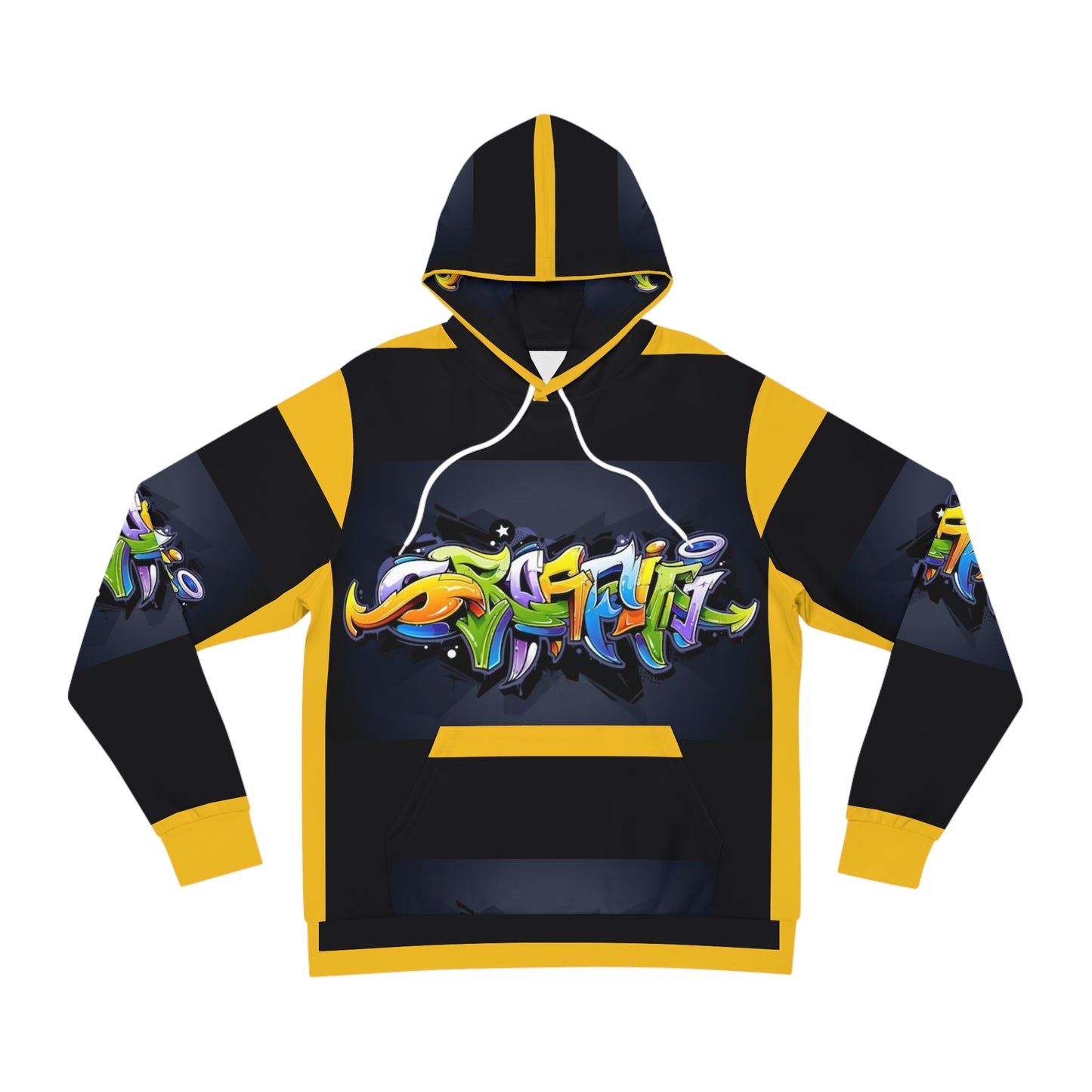 COLORFUL GRAFFITI UNISEX black/yellow Fashion Hoodie