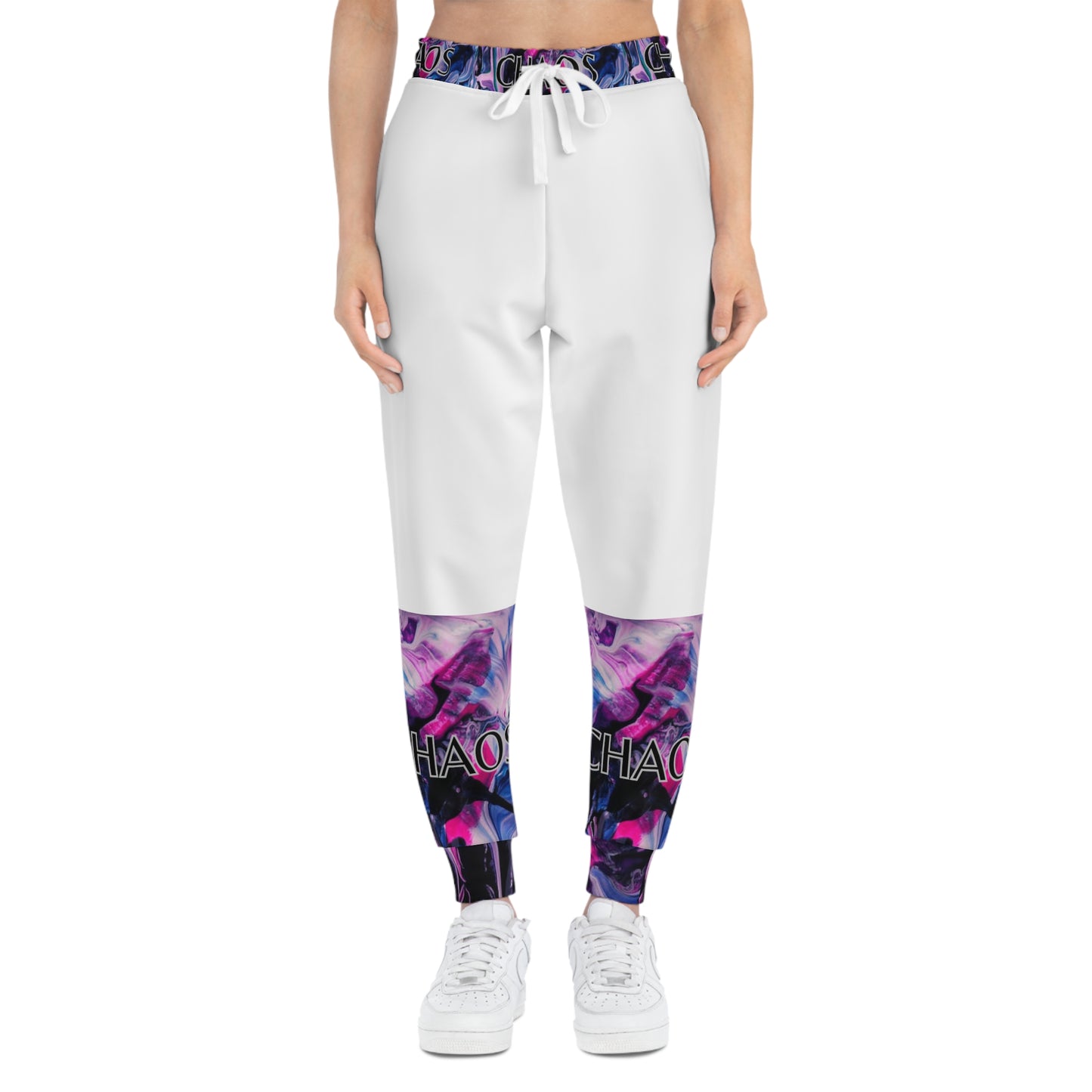 CHAOS on White Unisex Athletic Joggers-SMALL-3XL