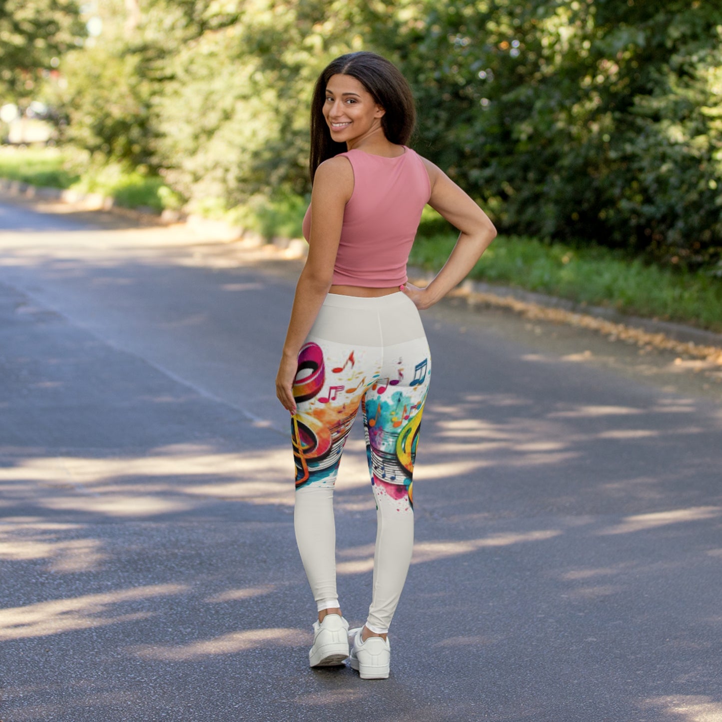 MUSIC GRAFFITI Women's SPANDEX Leggings-XS-2XL