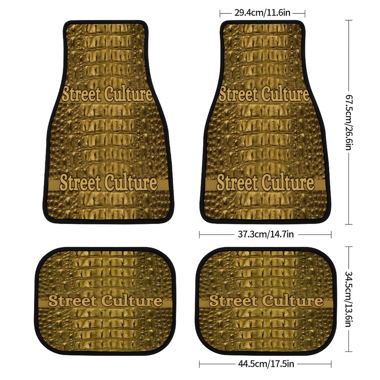 STREET CULTURE Alligator Car Mats (Set of 4)
