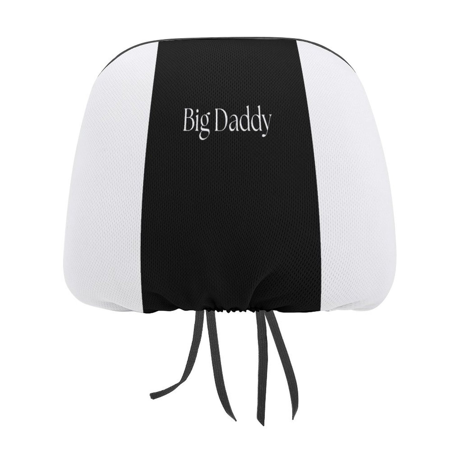 Custom Car Headrest Covers-BIG DADDY b/w