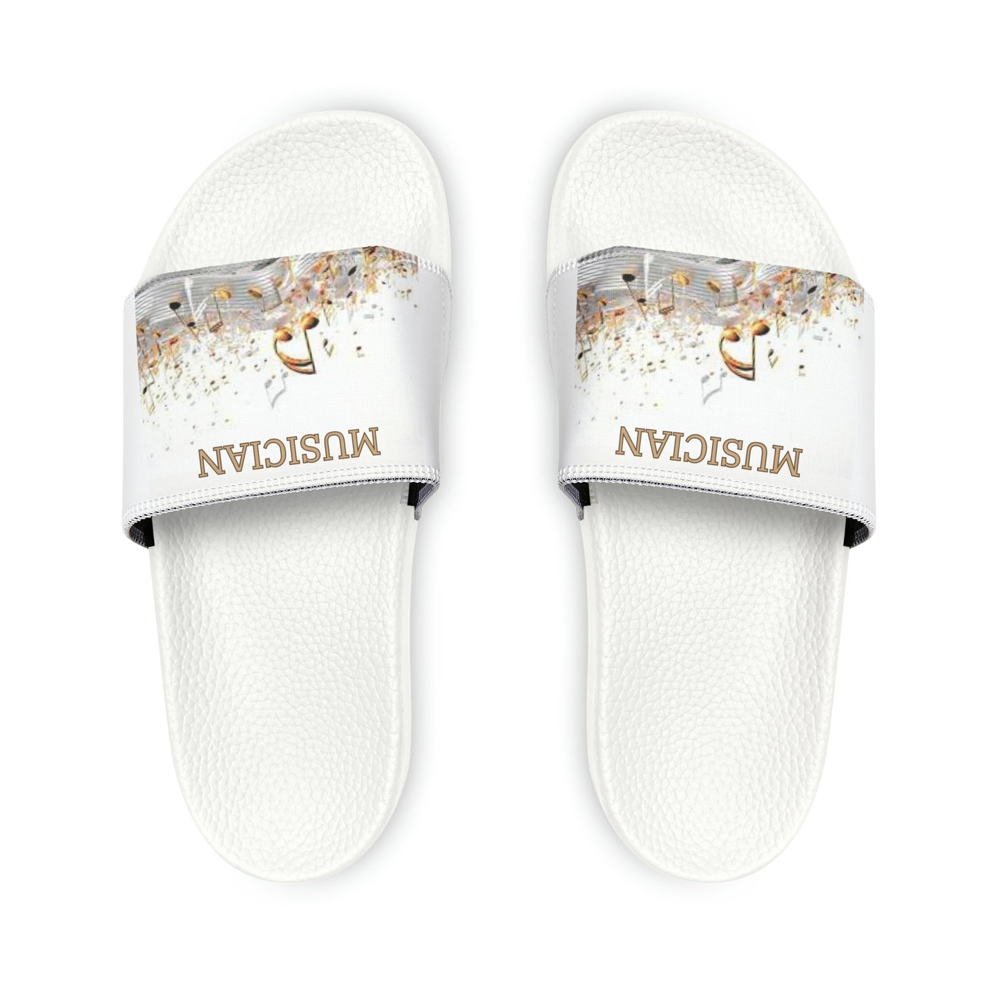MUSICIAN In Gold Unisex Slide Sandals