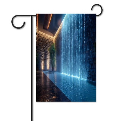 WALL WATERFALL Garden Flag (2 Pics on 2 Sides)-12"x18"