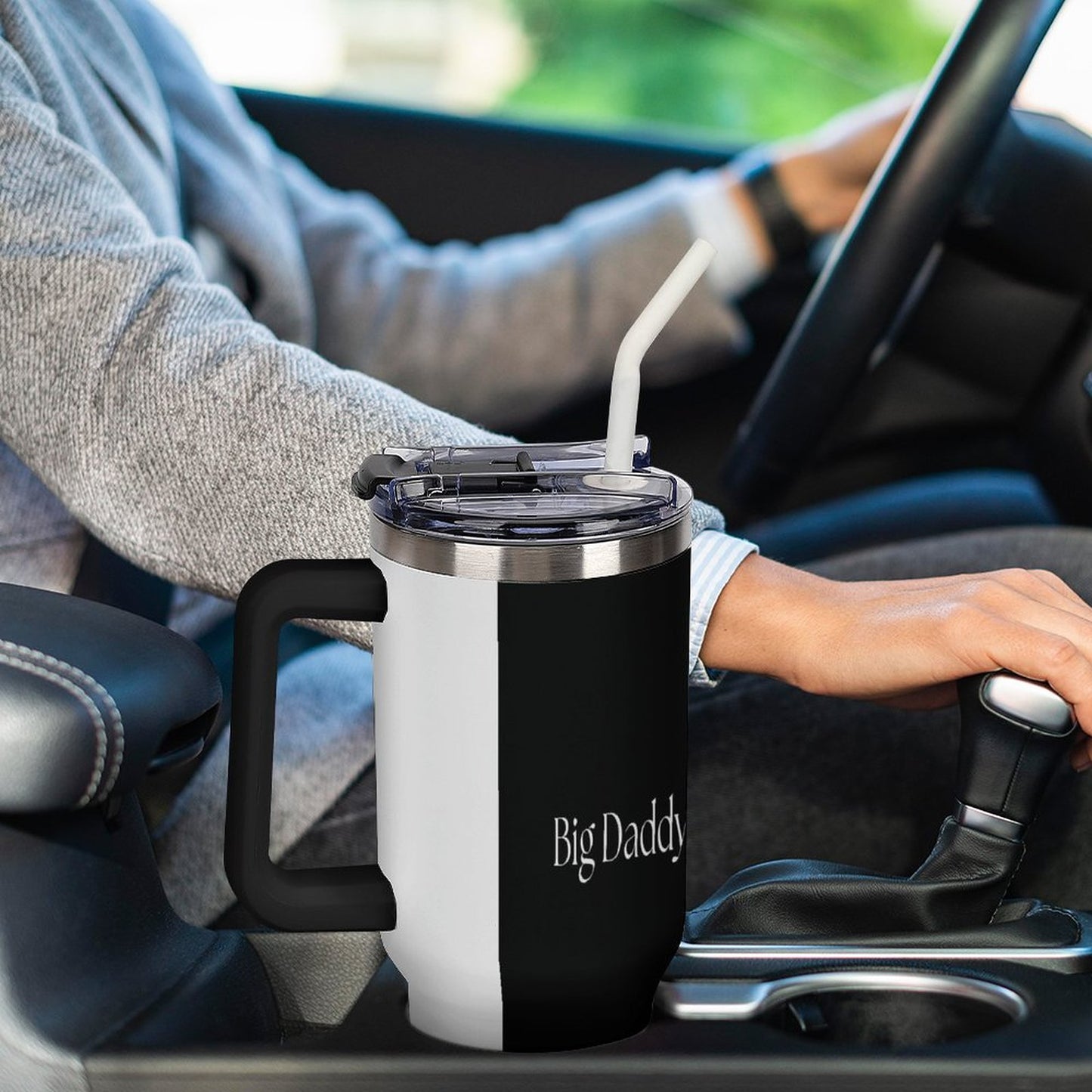 40oz Insulated Tumbler with Handle and Straw