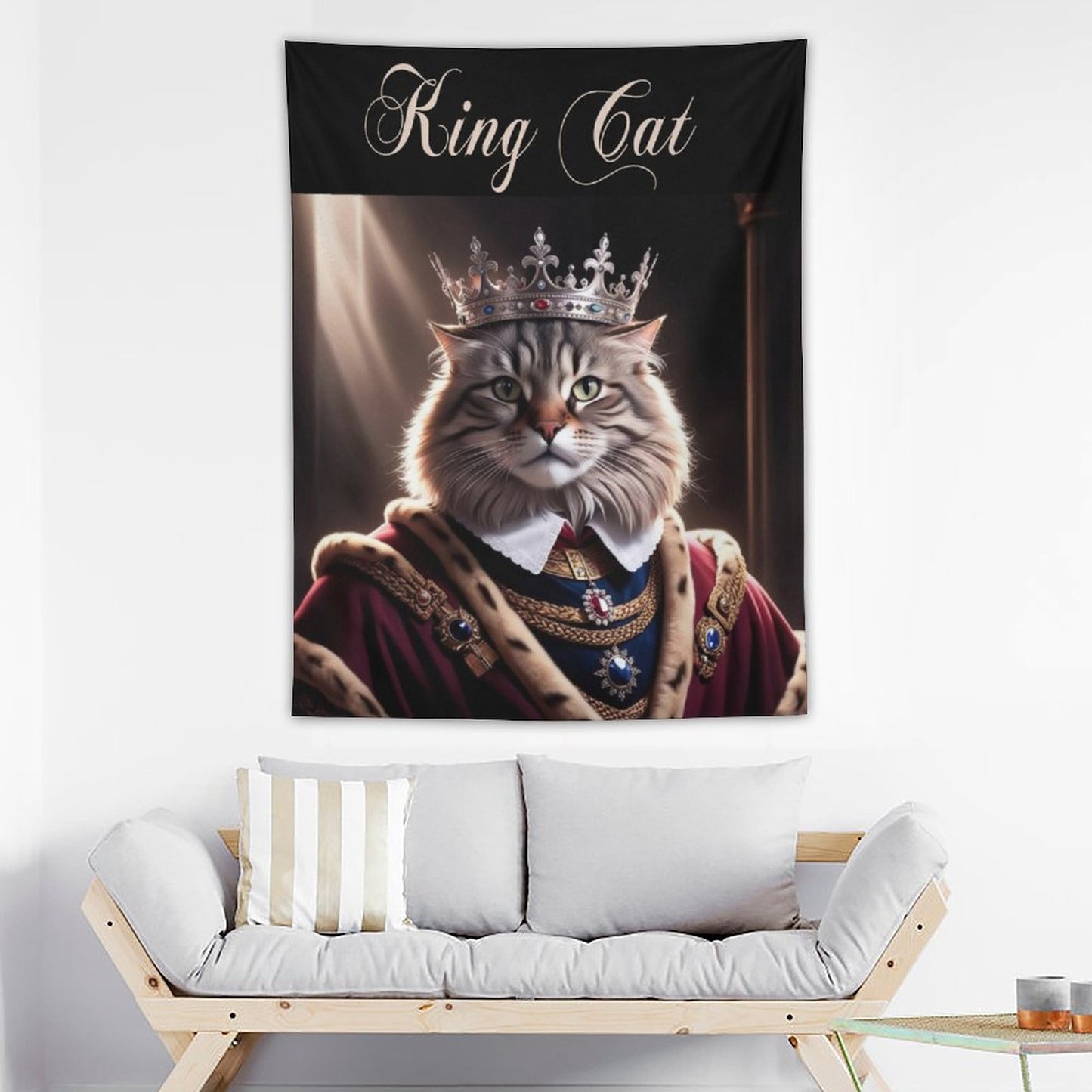 Wall Art with Vertical Tapestry