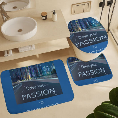 Coral Velvet Restroom Rug Set of 3-15.7"x23.6"/ 40x60cm