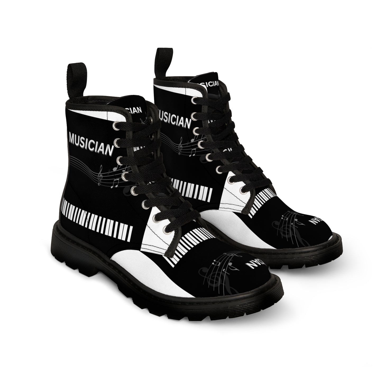 MUSICIAN'S PIANO 2-Tone Women's Canvas Boots