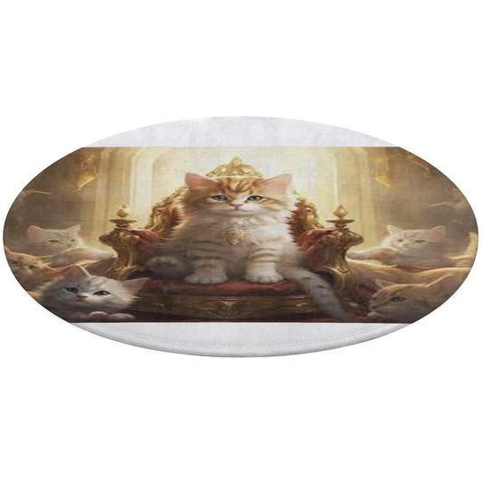 Round Coral Velvet Warm Floor Mat
