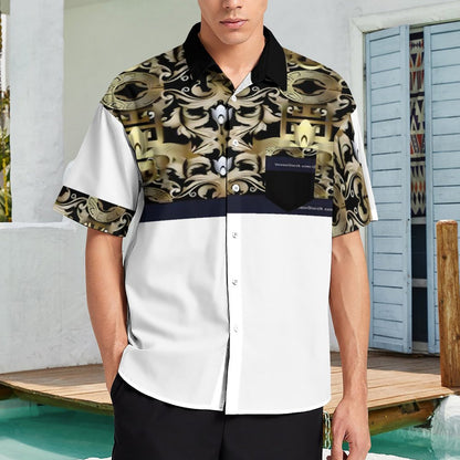 Men's Short Sleeve Father's Day Shirt with Pocket B339 (XS-7XL)