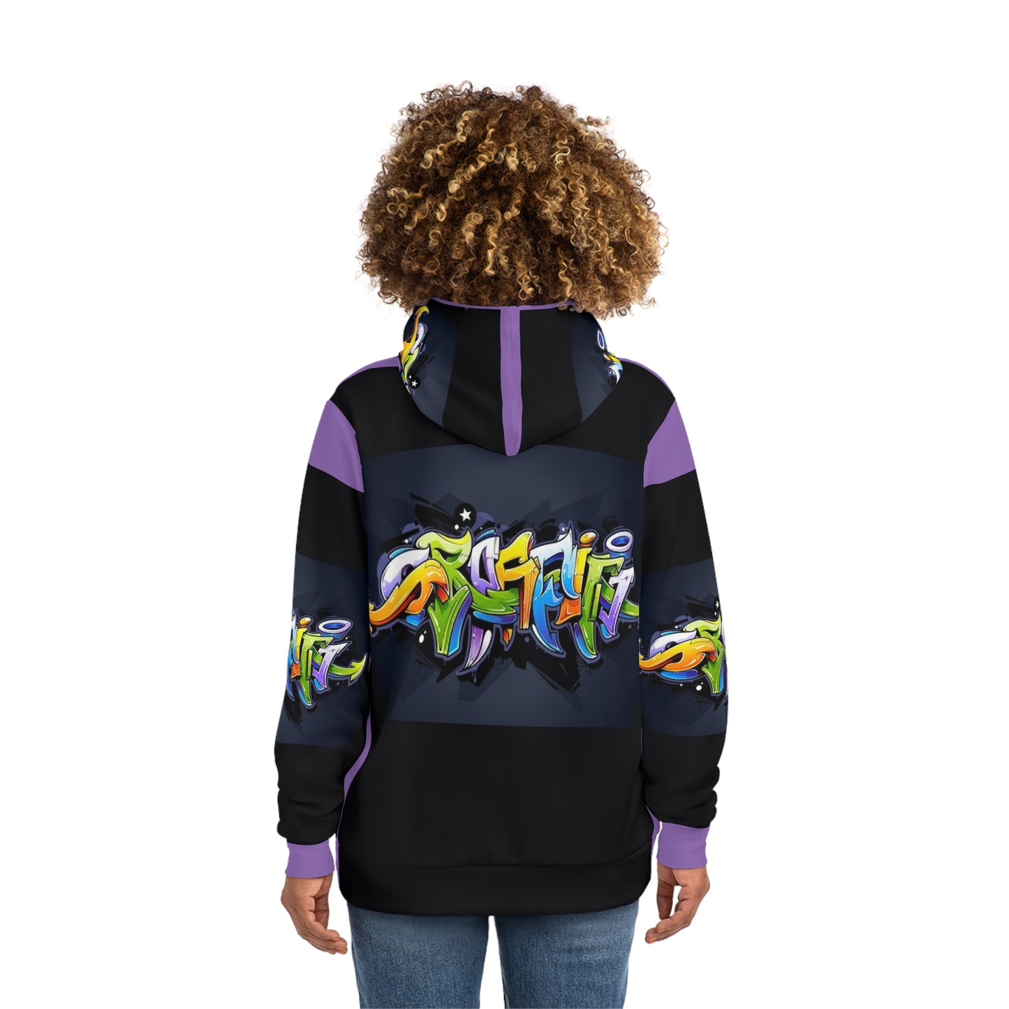 COLORFUL GRAFFITI UNISEX black/purple Fashion Hoodie