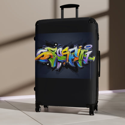 COLORFUL GRAFFITI Suitcase-SMALL, MEDIUM, LARGE (with lock/4 double swivel wheels/inner pockets)
